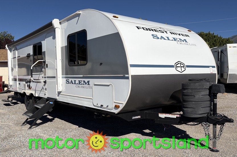 Travel trailer exterior side, 2025 SALEM 242BHXLX
