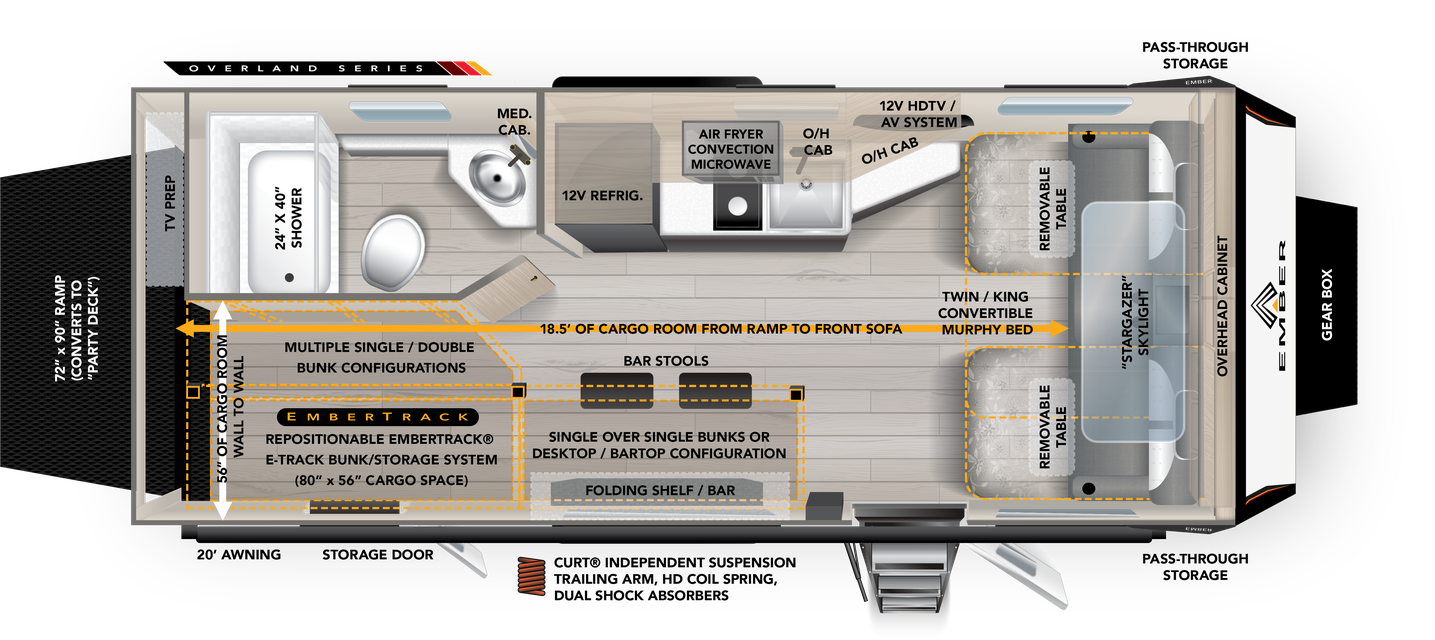 Overland 240TKR floorplan