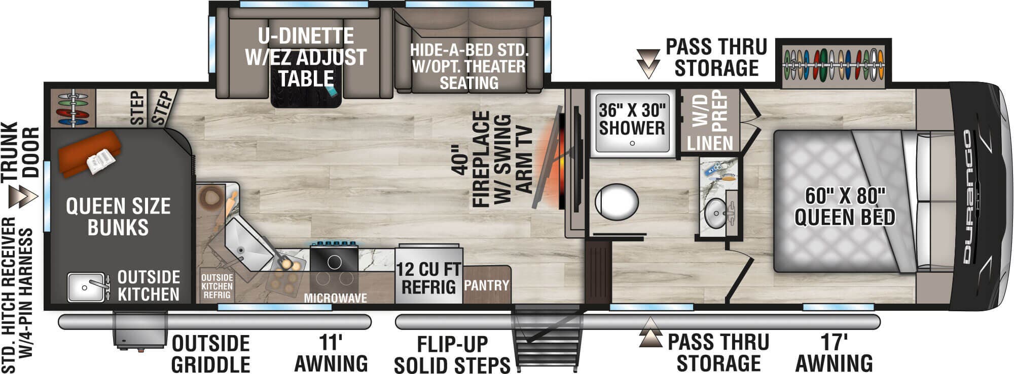 Durango 286BHD floorplan