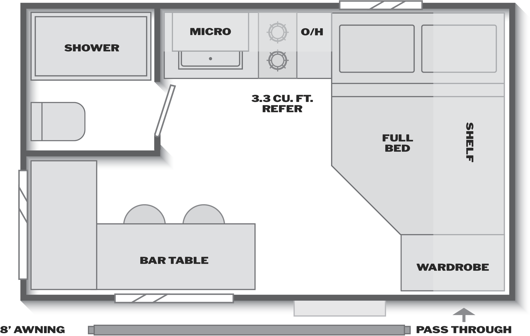 Hideout Sport Single 120BT floorplan