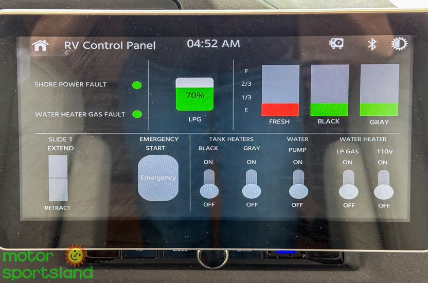 Chateau 27P — control panel